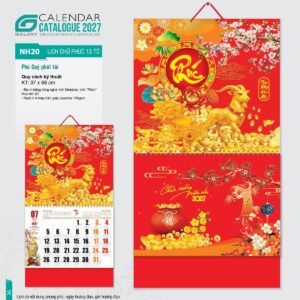 Lịch Bìa Treo 2027 NH Mẫu NH2021 (37 x 68cm) Quà Tặng Bàn Làm Việc Văn Phòng Hiện Đại in logo doanh nghiệp quà tặng Tết tại Quà Tặng Văn Phòng