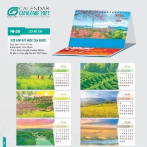 Lịch Để Bàn 2027 NH Mẫu NH5051 (24 x 16cm) Quà Tặng Bàn Làm Việc Văn Phòng Hiện Đại in logo doanh nghiệp quà tặng Tết tại Quà Tặng Văn Phòng