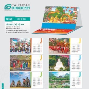 Lịch Để Bàn 2027 NH Mẫu NH6869 (24 x 16cm) Quà Tặng Bàn Làm Việc Văn Phòng Hiện Đại in logo doanh nghiệp quà tặng Tết tại Quà Tặng Văn Phòng