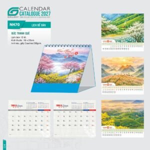 Lịch Để Bàn 2027 NH Mẫu NH70 (18 x 20cm) Quà Tặng Bàn Làm Việc Văn Phòng Hiện Đại in logo doanh nghiệp quà tặng Tết tại Quà Tặng Văn Phòng