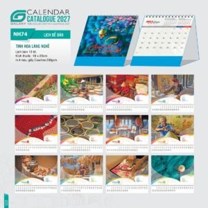 Lịch Để Bàn 2027 NH Mẫu NH74 (18 x 20cm) Quà Tặng Bàn Làm Việc Văn Phòng Hiện Đại in logo doanh nghiệp quà tặng Tết tại Quà Tặng Văn Phòng