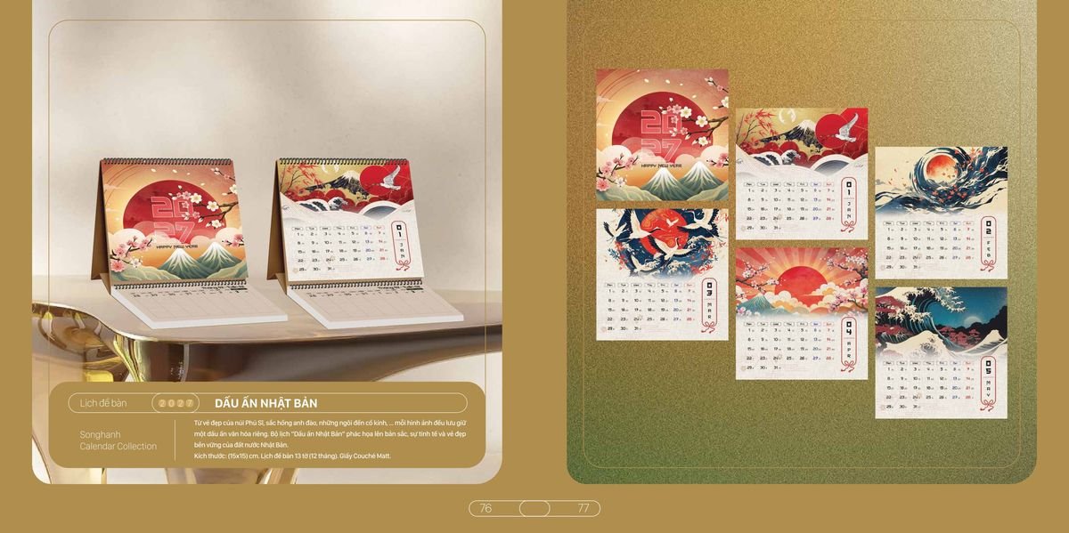Lịch Bloc Cao Cấp SH 2027 SH33 Quà Tặng Bàn Làm Việc Văn Phòng Hiện Đại