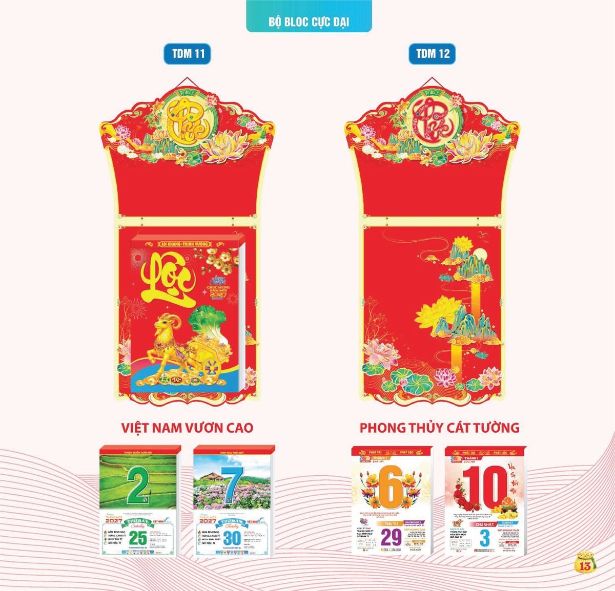 Lịch Bloc Siêu Cực Đại 2027 TDM10 Quà Tặng Bàn Làm Việc Văn Phòng Hiện Đại