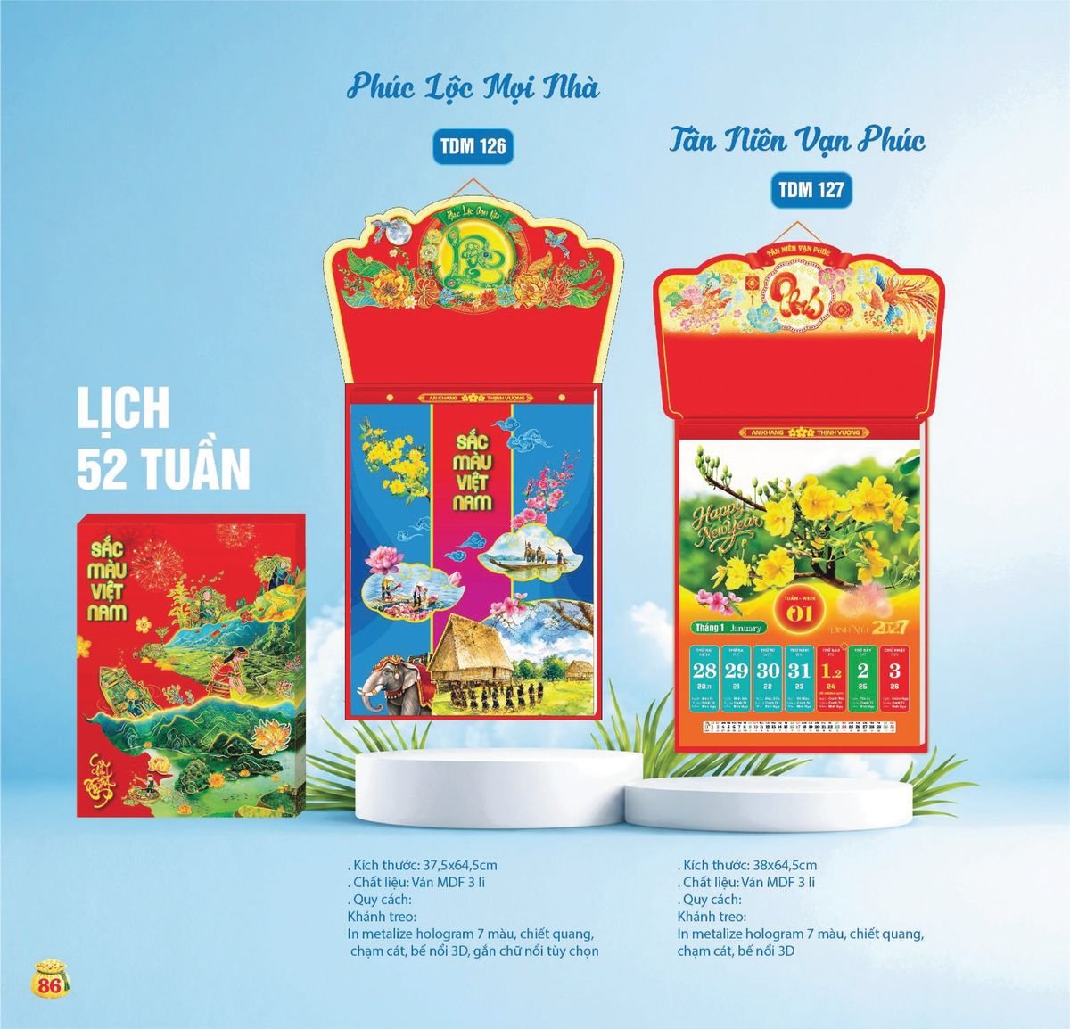 Lịch Bloc Siêu Cực Đại 2027 TDM83 Quà Tặng Bàn Làm Việc Văn Phòng Hiện Đại