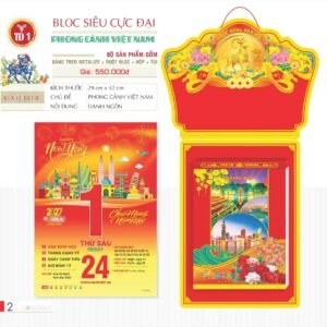 Lịch Bloc Siêu Cực Đại 2027 TD Mẫu TD1 (38 x 53 cm) Quà Tặng Bàn Làm Việc Văn Phòng Hiện Đại in logo doanh nghiệp quà tặng Tết tại Quà Tặng Văn Phòng