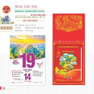 Lịch Bloc Cực Đại 2027 TD Mẫu TD12 (29 x 41 cm) Quà Tặng Bàn Làm Việc Văn Phòng Hiện Đại in logo doanh nghiệp quà tặng Tết tại Quà Tặng Văn Phòng
