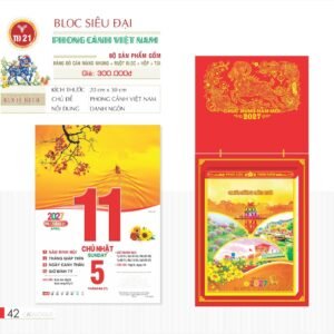 Lịch Bloc Siêu Đại 2027 TD Mẫu TD21 (20 x 30 cm) Quà Tặng Bàn Làm Việc Văn Phòng Hiện Đại in logo doanh nghiệp quà tặng Tết tại Quà Tặng Văn Phòng