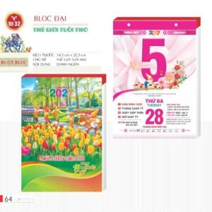 Lịch Bloc 2027 TD Mẫu TD32 (29 x 41 cm) Quà Tặng Bàn Làm Việc Văn Phòng Hiện Đại in logo doanh nghiệp quà tặng Tết tại Quà Tặng Văn Phòng