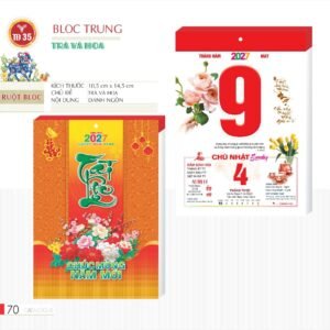 Lịch Bloc 2027 TD Mẫu TD35 (29 x 41 cm) Quà Tặng Bàn Làm Việc Văn Phòng Hiện Đại in logo doanh nghiệp quà tặng Tết tại Quà Tặng Văn Phòng