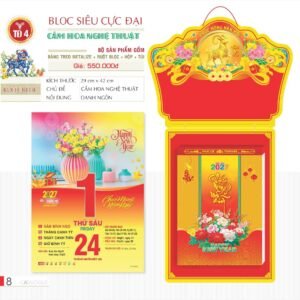 Lịch Bloc Siêu Cực Đại 2027 TD Mẫu TD4 (38 x 53 cm) Quà Tặng Bàn Làm Việc Văn Phòng Hiện Đại in logo doanh nghiệp quà tặng Tết tại Quà Tặng Văn Phòng