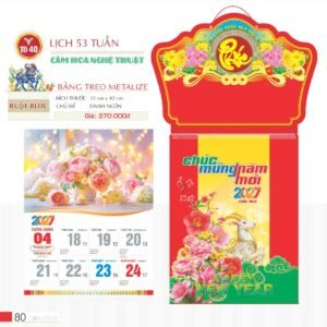Lịch Treo Tường Lò Xo 2027 TD Mẫu TD40 (40 x 60 cm) Quà Tặng Bàn Làm Việc Văn Phòng Hiện Đại in logo doanh nghiệp quà tặng Tết tại Quà Tặng Văn Phòng