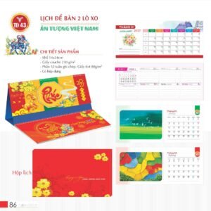 Lịch Để Bàn 2027 TD Mẫu TD43 (14 x 24cm) Quà Tặng Bàn Làm Việc Văn Phòng Hiện Đại in logo doanh nghiệp quà tặng Tết tại Quà Tặng Văn Phòng