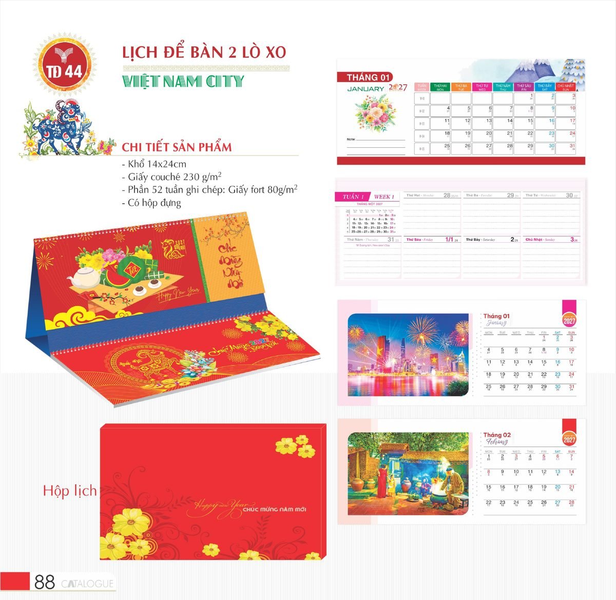 Lịch Để Bàn 2027 TD Mẫu TD44 (14 x 24cm) Quà Tặng Bàn Làm Việc Văn Phòng Hiện Đại Lịch Để Bàn 2027 TD Mẫu TD44 (14 x 24cm) Quà Tặng Bàn Làm Việc Văn Phòng Hiện Đại in logo doanh nghiệp quà tặng Tết tại Quà Tặng Văn Phòng