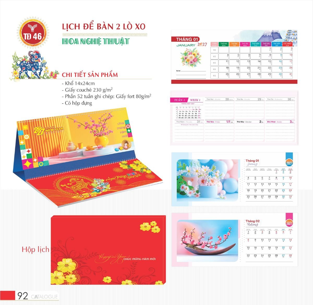 Lịch Để Bàn 2027 TD Mẫu TD46 (14 x 24cm) Quà Tặng Bàn Làm Việc Văn Phòng Hiện Đại Lịch Để Bàn 2027 TD Mẫu TD46 (14 x 24cm) Quà Tặng Bàn Làm Việc Văn Phòng Hiện Đại in logo doanh nghiệp quà tặng Tết tại Quà Tặng Văn Phòng