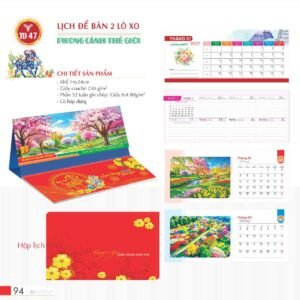 Lịch Để Bàn 2027 TD Mẫu TD47 (14 x 24cm) Quà Tặng Bàn Làm Việc Văn Phòng Hiện Đại in logo doanh nghiệp quà tặng Tết tại Quà Tặng Văn Phòng