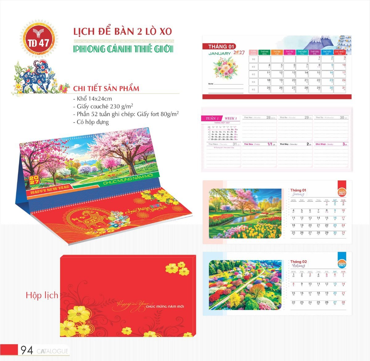 Lịch Để Bàn 2027 TD Mẫu TD47 (14 x 24cm) Quà Tặng Bàn Làm Việc Văn Phòng Hiện Đại Lịch Để Bàn 2027 TD Mẫu TD47 (14 x 24cm) Quà Tặng Bàn Làm Việc Văn Phòng Hiện Đại in logo doanh nghiệp quà tặng Tết tại Quà Tặng Văn Phòng