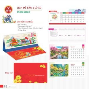 Lịch Để Bàn 2027 TD Mẫu TD49 (14 x 24cm) Quà Tặng Bàn Làm Việc Văn Phòng Hiện Đại in logo doanh nghiệp quà tặng Tết tại Quà Tặng Văn Phòng