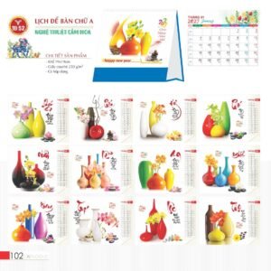 Lịch Bàn Chữ A 2027 TD Mẫu TD52 (19 x 19cm) Quà Tặng Bàn Làm Việc Văn Phòng Hiện Đại in logo doanh nghiệp quà tặng Tết tại Quà Tặng Văn Phòng