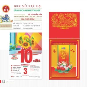 Lịch Bloc Siêu Cực Đại 2027 TD Mẫu TD6 (38 x 53 cm) Quà Tặng Bàn Làm Việc Văn Phòng Hiện Đại in logo doanh nghiệp quà tặng Tết tại Quà Tặng Văn Phòng