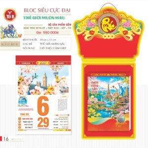 Lịch Bloc Siêu Cực Đại 2027 TD Mẫu TD8 (38 x 53 cm) Quà Tặng Bàn Làm Việc Văn Phòng Hiện Đại in logo doanh nghiệp quà tặng Tết tại Quà Tặng Văn Phòng