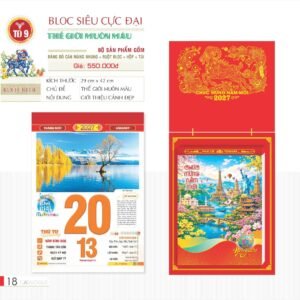 Lịch Bloc Siêu Cực Đại 2027 TD Mẫu TD9 (38 x 53 cm) Quà Tặng Bàn Làm Việc Văn Phòng Hiện Đại in logo doanh nghiệp quà tặng Tết tại Quà Tặng Văn Phòng