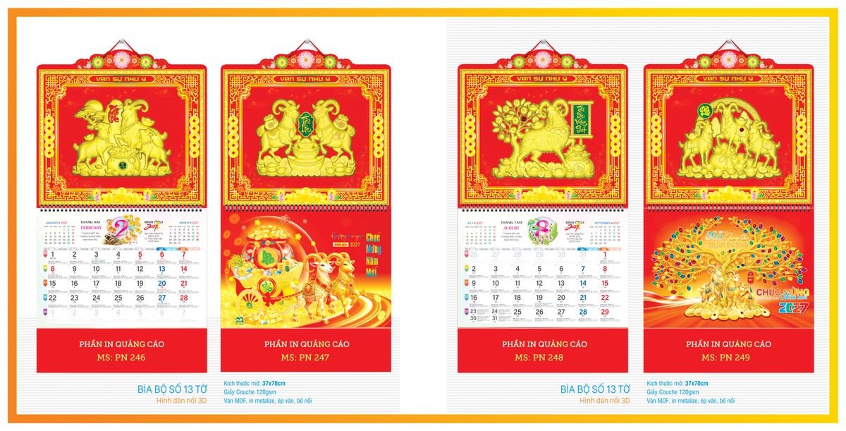 Lịch 13 Tờ TPN13T05 Quà Tặng Bàn Làm Việc Văn Phòng Hiện Đại