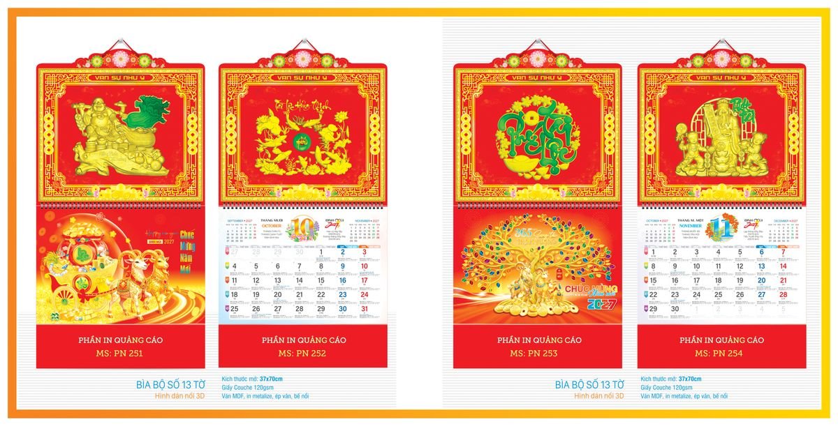 Lịch 13 Tờ TPN13T07 Quà Tặng Bàn Làm Việc Văn Phòng Hiện Đại