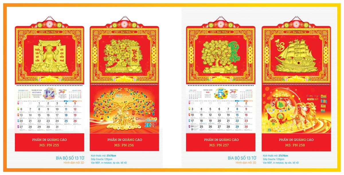 Lịch 13 Tờ TPN13T08 Quà Tặng Bàn Làm Việc Văn Phòng Hiện Đại