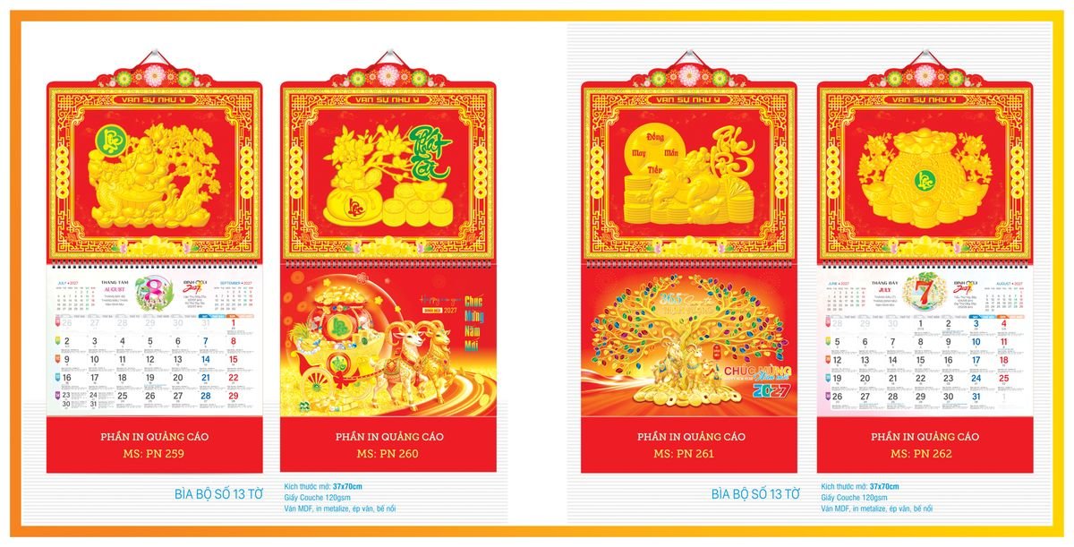 Lịch 13 Tờ TPN13T09 Quà Tặng Bàn Làm Việc Văn Phòng Hiện Đại