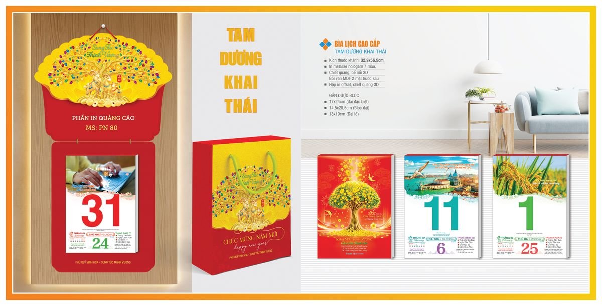 Bìa Lịch Treo Gắn Bloc TPNBIA02 Quà Tặng Bàn Làm Việc Văn Phòng Hiện Đại