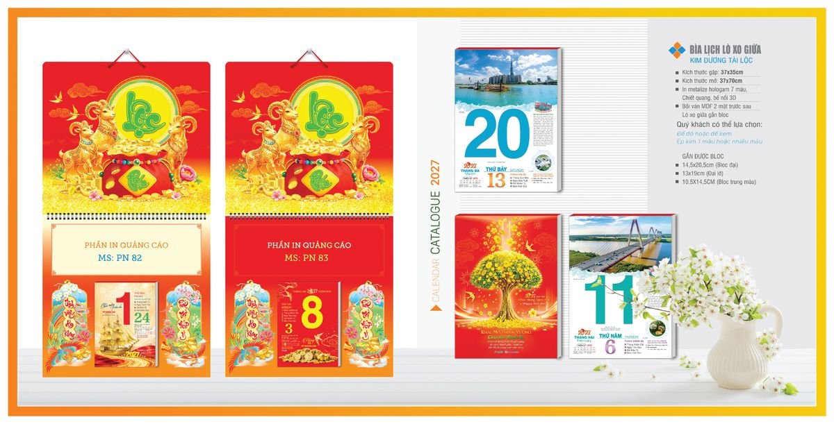 Bìa Lịch Treo Gắn Bloc TPNBIA04 Quà Tặng Bàn Làm Việc Văn Phòng Hiện Đại