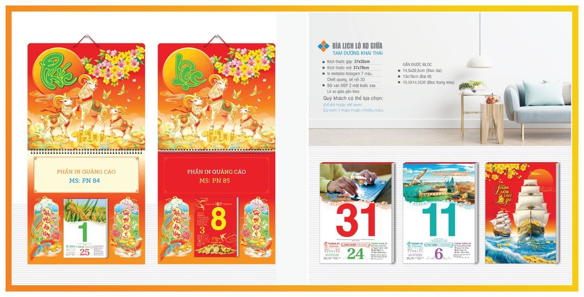 Bìa Lịch Treo Gắn Bloc TPNBIA05 Quà Tặng Bàn Làm Việc Văn Phòng Hiện Đại