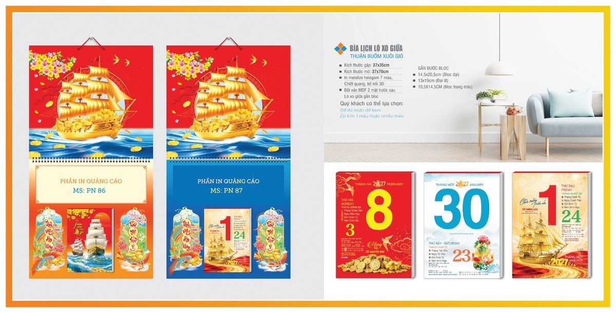 Bìa Lịch Treo Gắn Bloc TPNBIA06 Quà Tặng Bàn Làm Việc Văn Phòng Hiện Đại