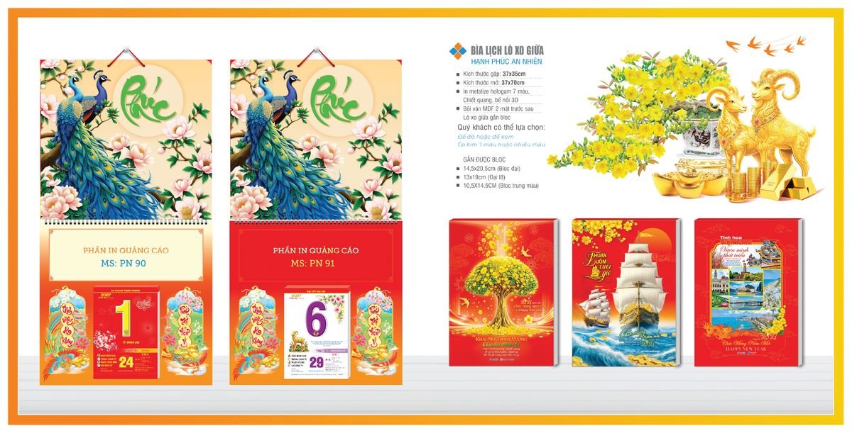 Bìa Lịch Treo Gắn Bloc TPNBIA08 Quà Tặng Bàn Làm Việc Văn Phòng Hiện Đại