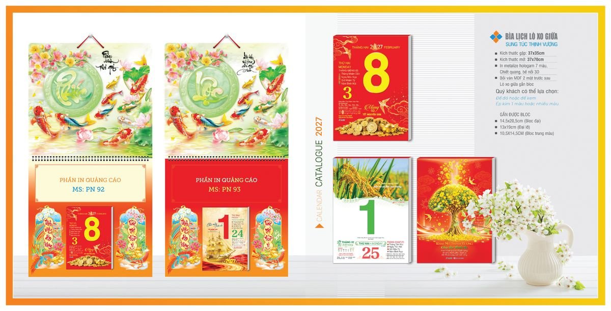 Bìa Lịch Treo Gắn Bloc TPNBIA09 Quà Tặng Bàn Làm Việc Văn Phòng Hiện Đại