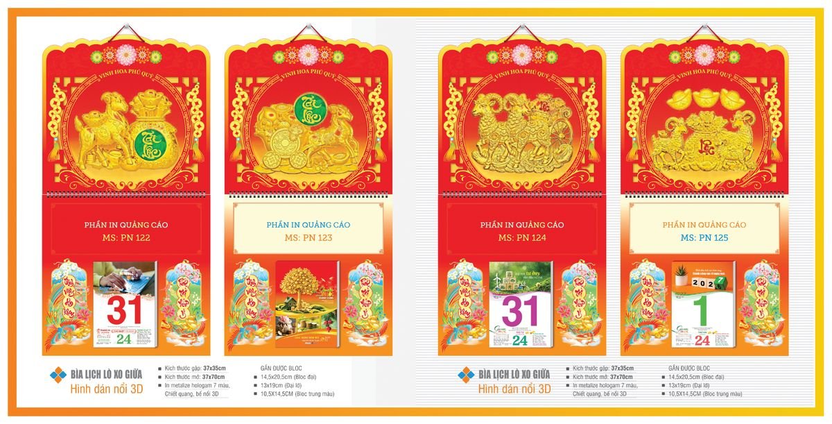 Bìa Lịch Treo Gắn Bloc TPNBIA18 Quà Tặng Bàn Làm Việc Văn Phòng Hiện Đại