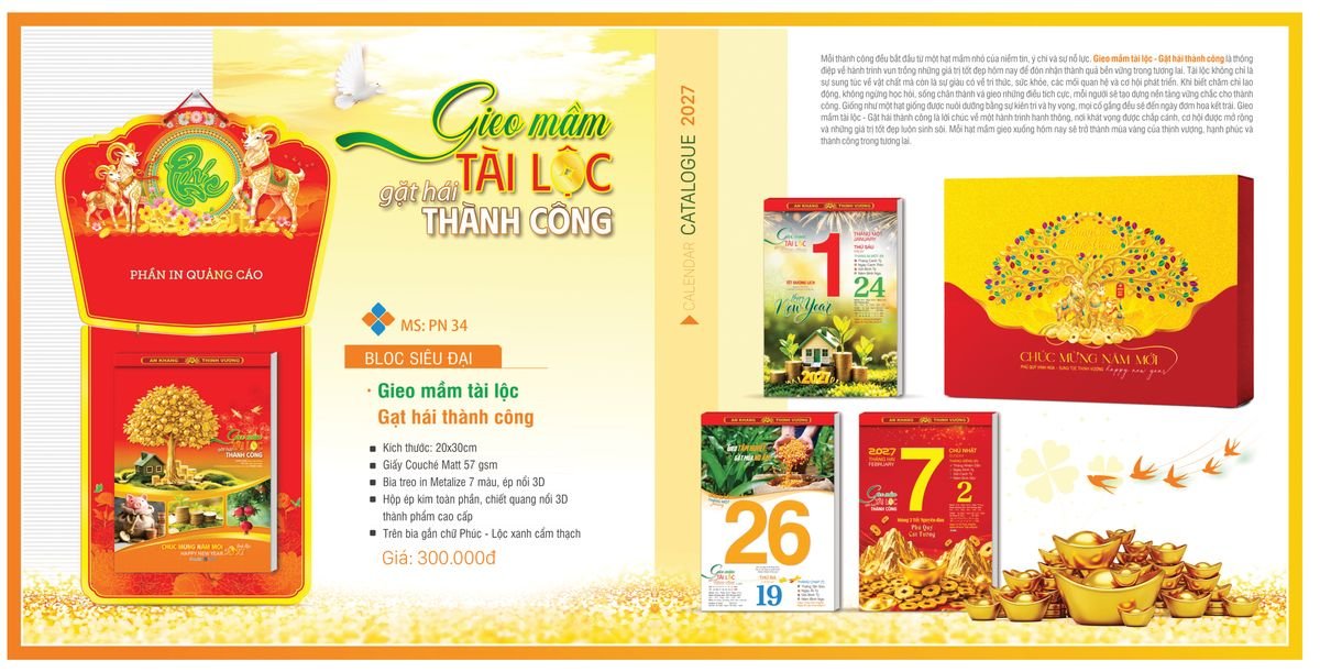 Lịch Bloc TPN 2027 TPNBLOC39 Quà Tặng Bàn Làm Việc Văn Phòng Hiện Đại