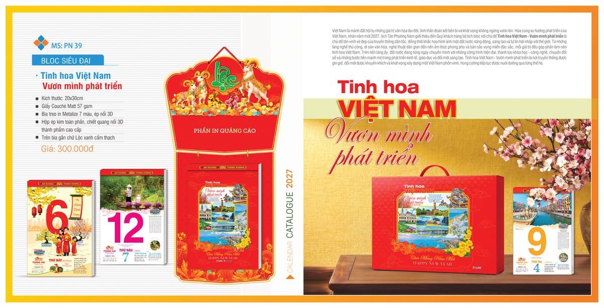 Lịch Bloc Tân Phương Nam 2027 TPNBLOC43 Quà Tặng Bàn Làm Việc Văn Phòng Hiện Đại