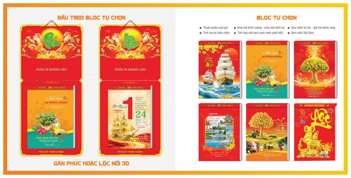Lịch Bloc Tân Phương Nam 2027 TPNBLOC50 Quà Tặng Bàn Làm Việc Văn Phòng Hiện Đại