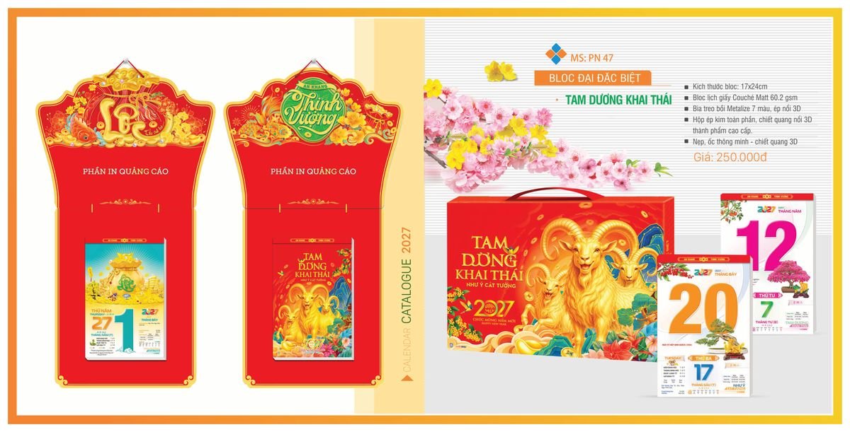 Lịch Bloc Tân Phương Nam 2027 TPNBLOC56 Quà Tặng Bàn Làm Việc Văn Phòng Hiện Đại