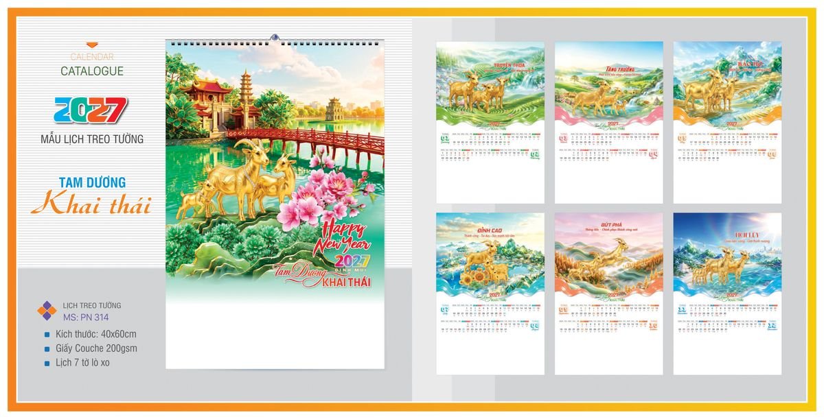 Lịch 7 Tờ Lò Xo TPNLX04 Quà Tặng Bàn Làm Việc Văn Phòng Hiện Đại