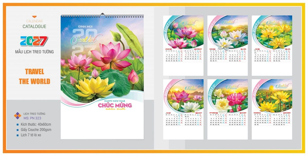 Lịch 7 Tờ Lò Xo TPNLX14 Quà Tặng Bàn Làm Việc Văn Phòng Hiện Đại