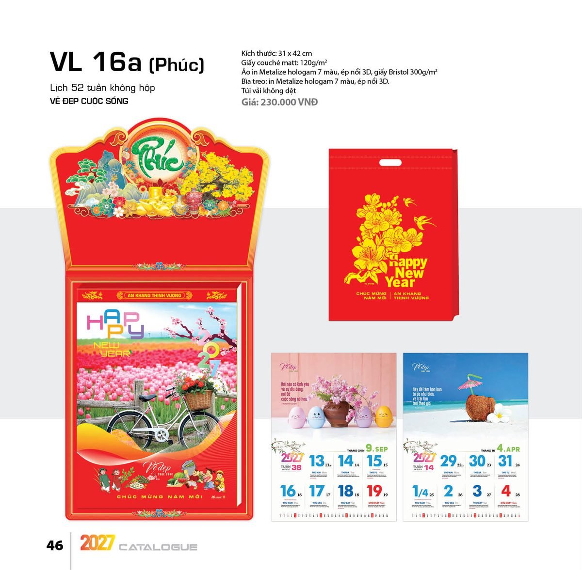 Lịch 52 Tuần 2027 VL Mẫu VL17 (31 x 42cm) Quà Tặng Bàn Làm Việc Văn Phòng Hiện Đại Lịch 52 Tuần 2027 VL Mẫu VL17 (31 x 42cm) Quà Tặng Bàn Làm Việc Văn Phòng Hiện Đại in logo doanh nghiệp quà tặng Tết tại Quà Tặng Văn Phòng