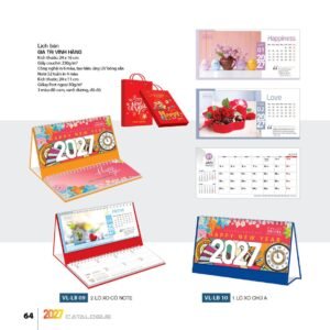 Lịch Bàn Chữ M (Có Note 52 Tuần) 2027 VL Mẫu VLLB09 (24 x 11cm) Quà Tặng Bàn Làm Việc Văn Phòng Hiện Đại in logo doanh nghiệp quà tặng Tết tại Quà Tặng Văn Phòng